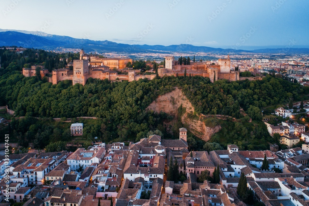 Granada Alhambra aerial view