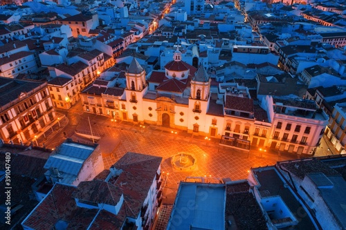 Ronda aerial view night