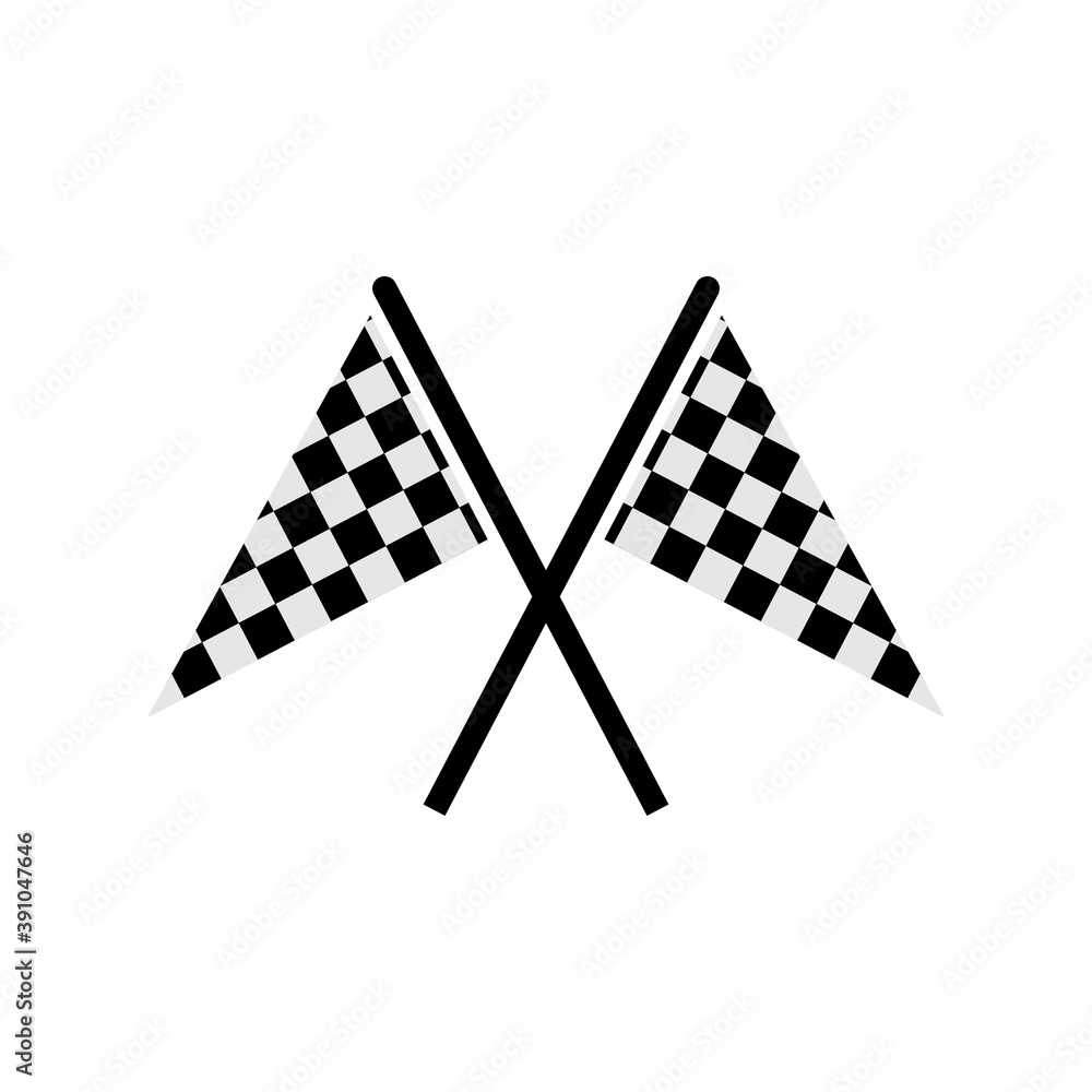 Fototapeta premium racing flags icon vector symbol