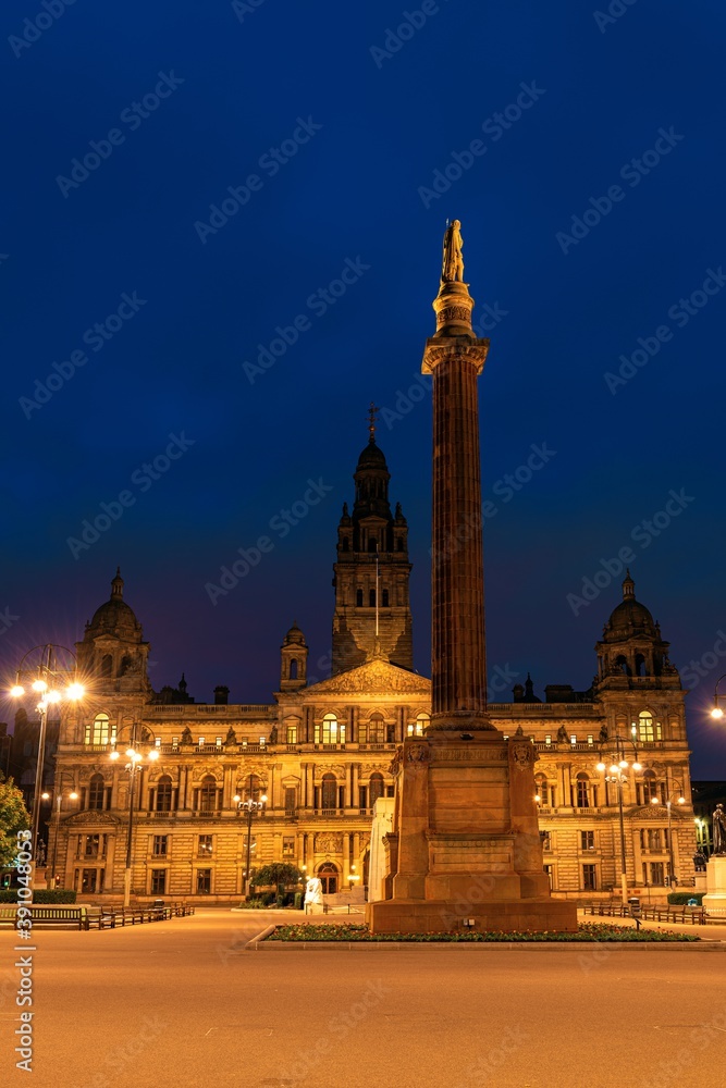 Fototapeta premium Glasgow City Council at night