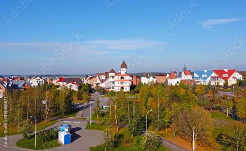 Wallpaper Mural Top view of a beautiful suburb with expensive cottages Torontodigital.ca
