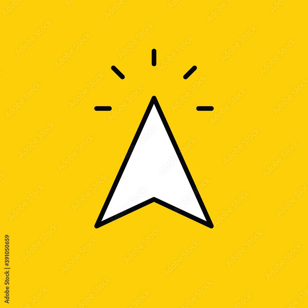 Arrow click icon. Clicking cursor. Linear vector. Arrow click icon. Clicking cursor. Linear vector.