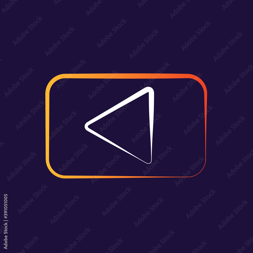 media logo, play button icon, vector flat illustration media logo, play button icon, vector flat illustration
