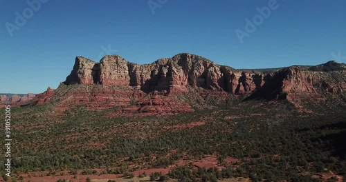 Sedona Arizona Red Rocks From Above Aerial Drone, Autumn