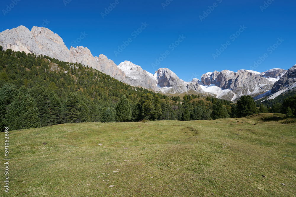 Rocky mountain scenery, Dolomites, Italy