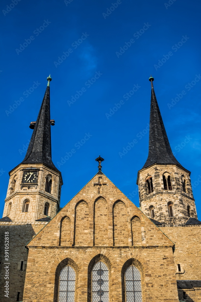 merseburg, deutschland - zwillingstürme der kathedrale