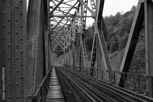 Railway bridge in the Carpathian mountains