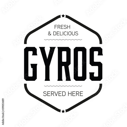 Delicious Gyros sign vintage stamp
