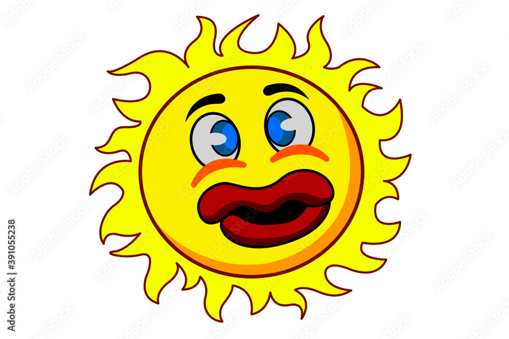 Funny sun character for summer isolated in white background. Funny sun character for summer isolated in white background.