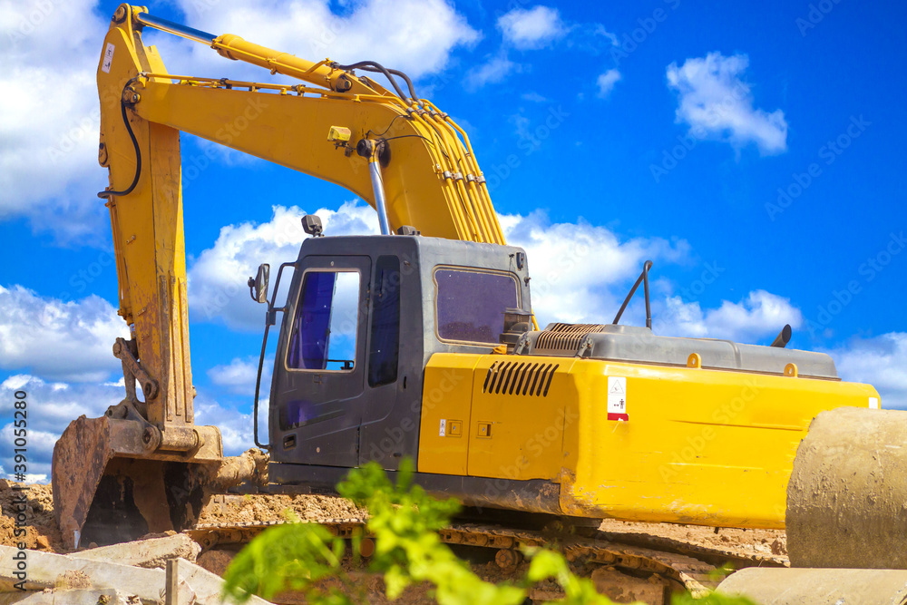 excavator on a site