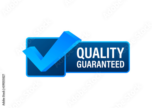 Quality guaranteed. Check mark. Premium quality symbol. Vector stock illustration.