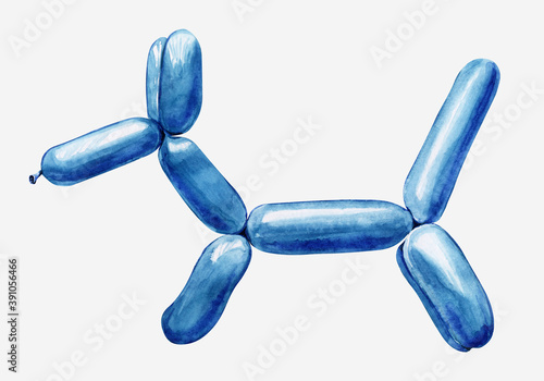 Watercolor illustrations with holiday paraphernalia, sweets and circus animals on an isolated background