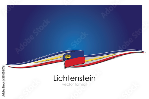 Lichtenstein Flag with colored hand drawn lines in Vector Format