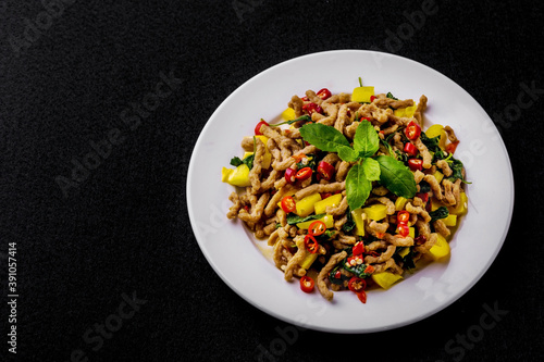 Vegetarian stir fried basil food from Thailand