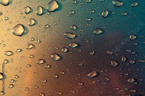 Water drops on glass. Nature background concept.