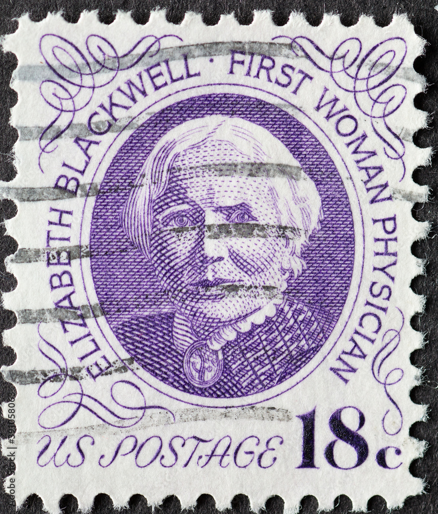 USA Circa 1974 a postage stamp printed in the US showing a portrait