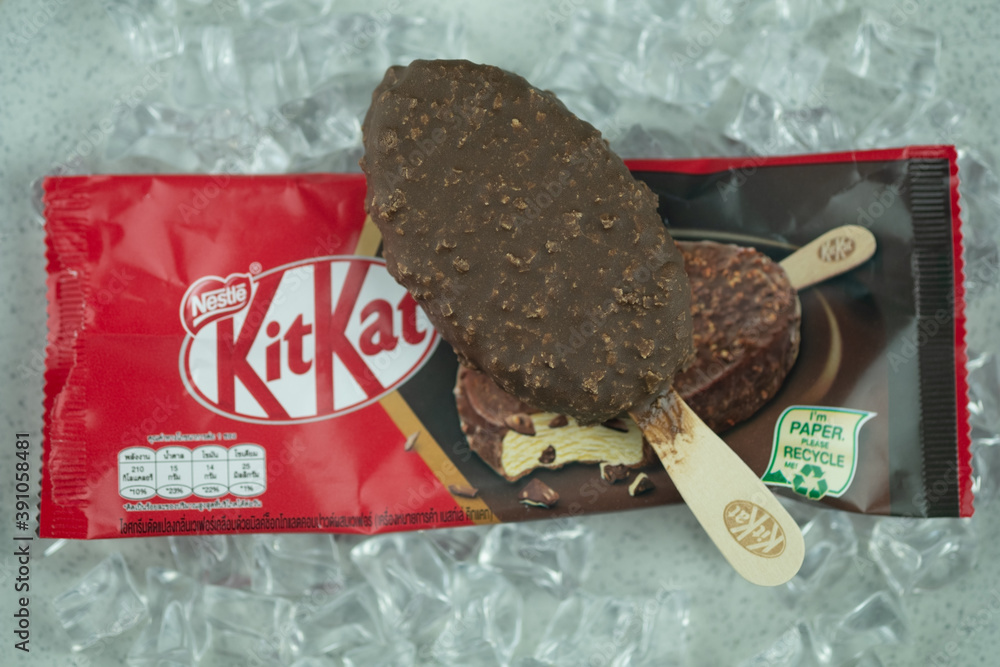Bangkok, Thailand November 8, 2020 NESTLE Kit Kat ice cream stick