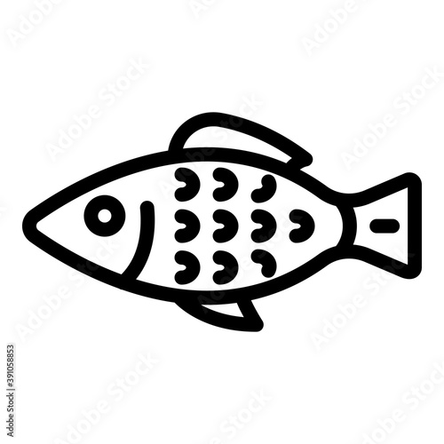 Fish meal icon. Outline fish meal vector icon for web design isolated on white background