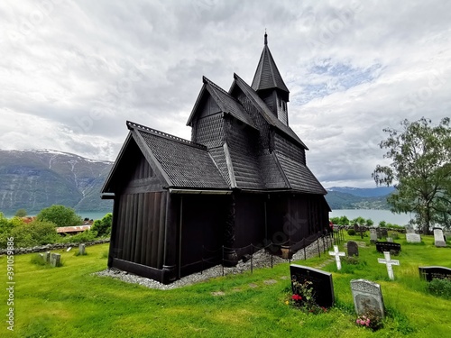 Obraz na płótnie beautiful old Stave Church at Urnes, Norway w salonie
