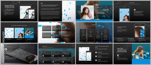 Presentation design vector templates, multipurpose template for presentation slide, flyer, brochure cover design, infographic report. Abstract geometric pattern. Corporate identity business concept.