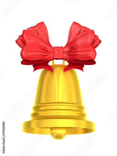 golden bell on white backgr...