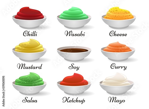 Dip sauce bowls