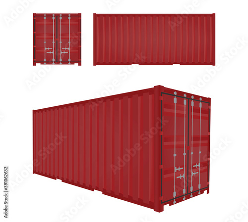 Red cargo container. vector illustration