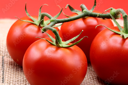 Foto organic and fresh red tomatoes