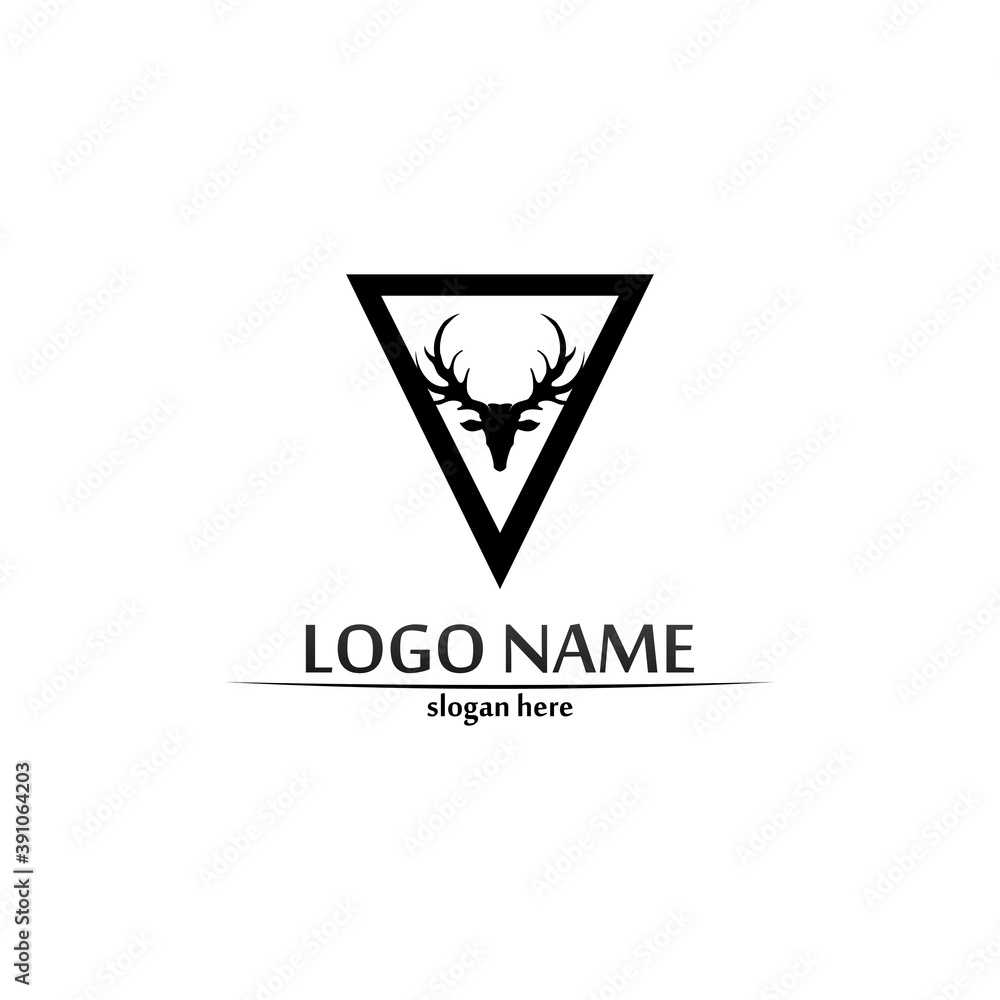 deer logo animal and mammal design and graphic vector