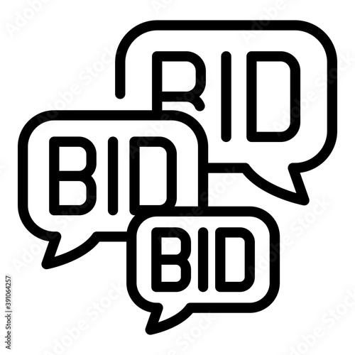 Offer bids icon. Outline offer bids vector icon for web design isolated on white background