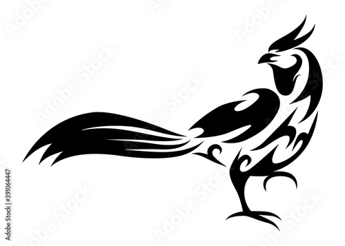 Line art vector illustration of pheasant that is walking.