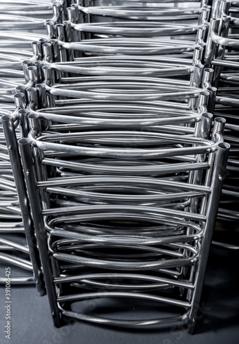 Abstract industrial background of metal pipes construction. © romaset