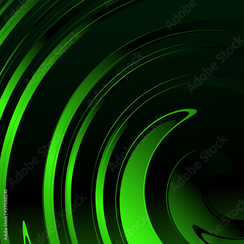graphic pattern of spiral twisting stripes of different shapes and widths. Twisted background.