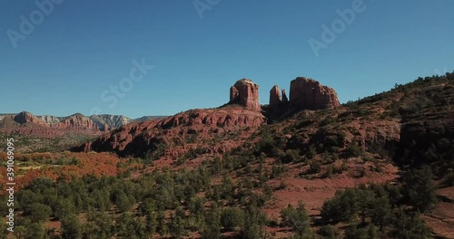 Sedona Arizona Red Rocks From Above Aerial Drone, Autumn