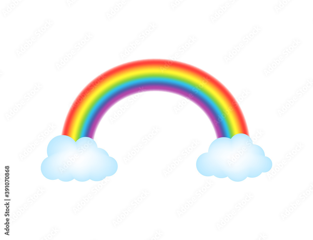 Rainbows in different shape realistic set on. vector stock illustration. Rainbows in different shape realistic set on. vector stock illustration.