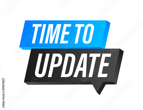 System software update or upgrade. Banner new update. Time to Update. Vector illustration.