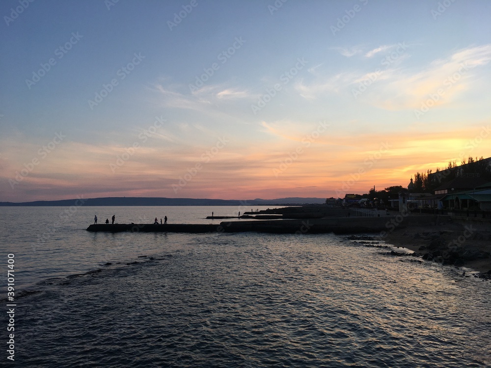 Naklejka premium sunset on the beach