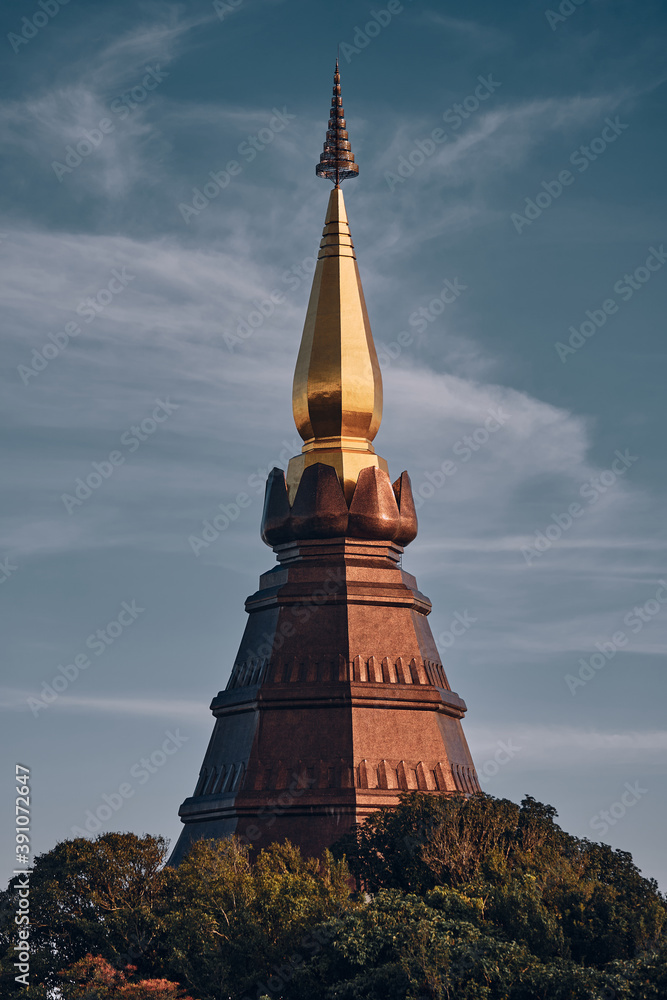 pagoda on the top in an Inthanon mountain, Chiang Mai, Thailand.