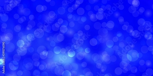 Light BLUE vector background with circles.