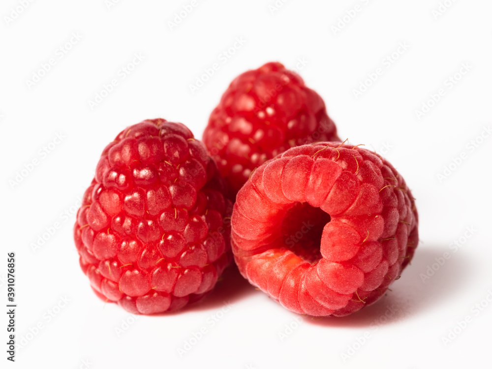 raspberries isolated on white background raspberries isolated on white background
