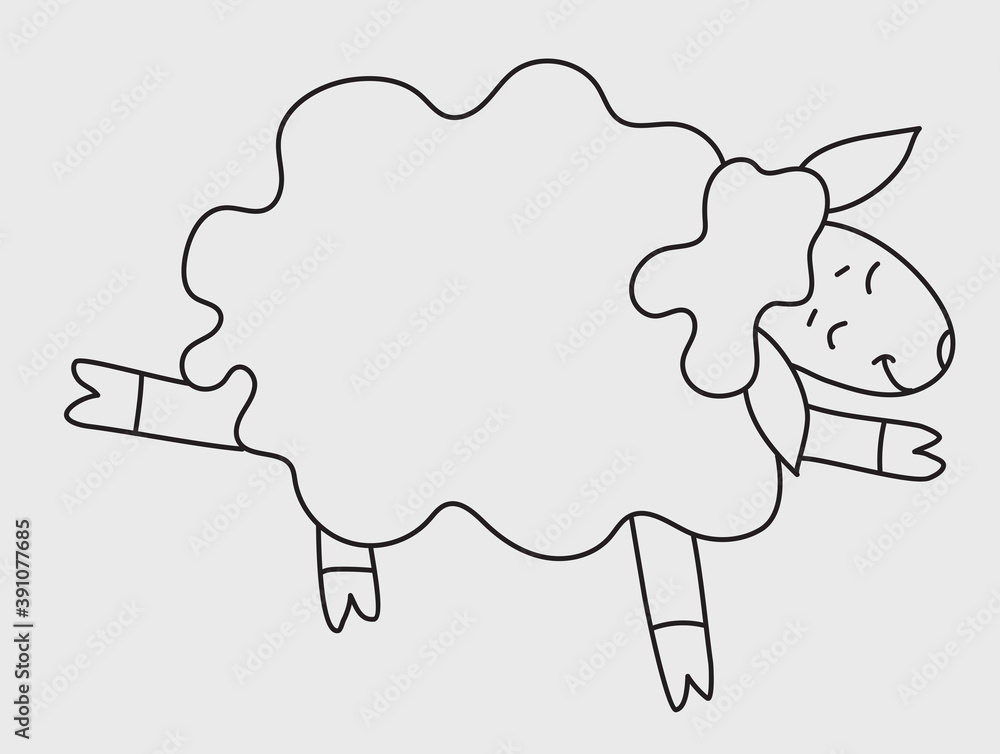 Yoga pets. A cute funny sheep go in for sports and gymnastics, stands in an asana and Fitness and stretching. Sheep yoga drawing. Vector illustration. Outline, Line, contour. Farm animal logo Yoga pets. A cute funny sheep go in for sports and gymnastics, stands in an asana and Fitness and stretching. Sheep yoga drawing. Vector illustration. Outline, Line, contour. Farm animal logo