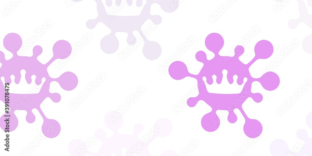 Light pink, blue vector template with flu signs.