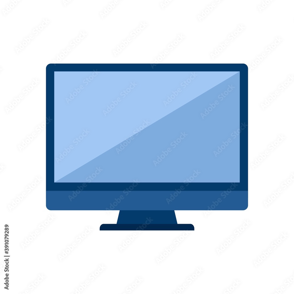 Monitor screen PC or TV icon flat style isolated on white background. Display Vector illustration Monitor screen PC or TV icon flat style isolated on white background. Display Vector illustration