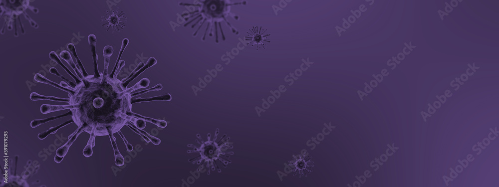 Flu or HIV coronavirus floating in fluid microscopic view. 3d render background Flu or HIV coronavirus floating in fluid microscopic view. 3d render background
