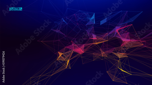 Network technology background. Colorful triangle structure EPS 10. Big data abstract. Business data visualization.