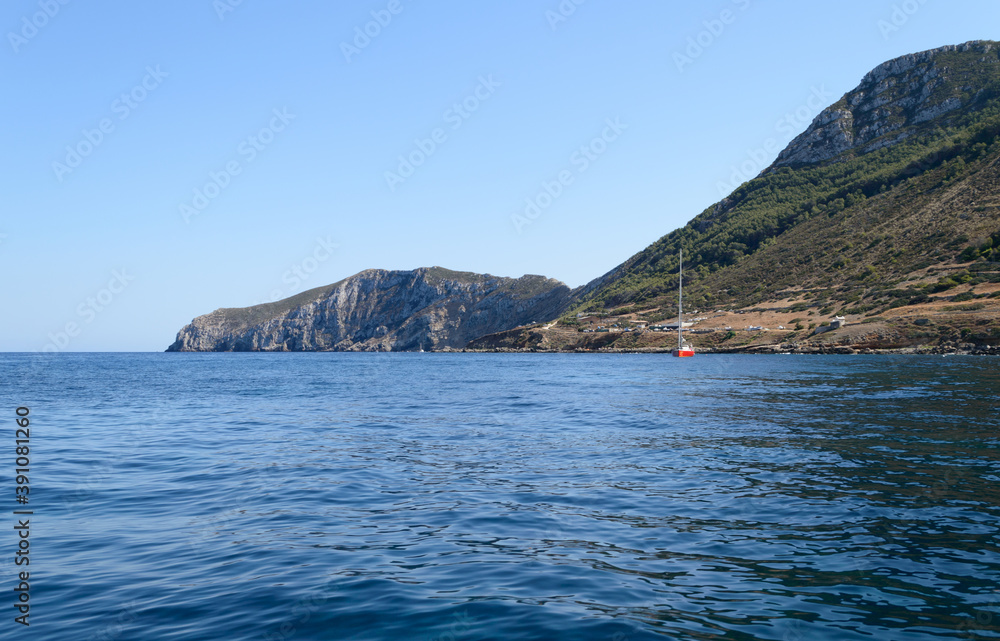 The rocky coast of the little island of Marettimo a preserved maritime area near Sicily in the Mediterranean sea The rocky coast of the little island of Marettimo a preserved maritime area near Sicily in the Mediterranean sea