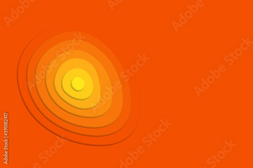 Shades of orange and yellow paper cut out, concentric circular shapes, abstract illustration 