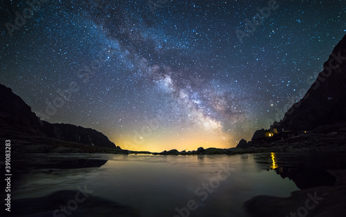 Milky way core over a lake in Hight Tatras  © Mrio
