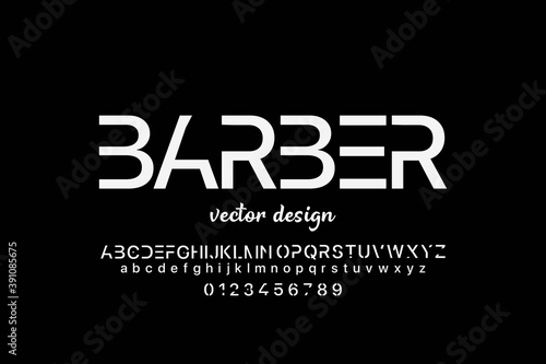typeface vector design, alphabet font, black and white style
