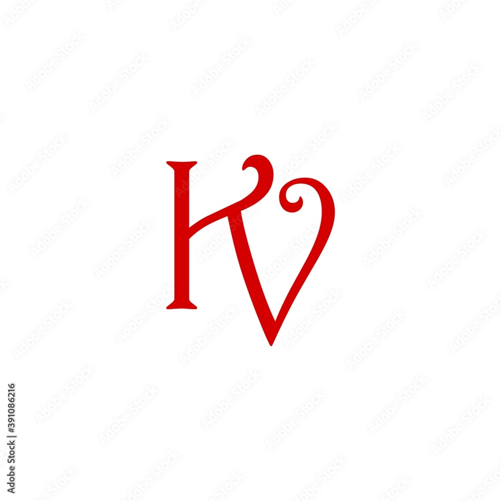 Initial KV letter Logo Design isolated on white background Initial KV letter Logo Design isolated on white background